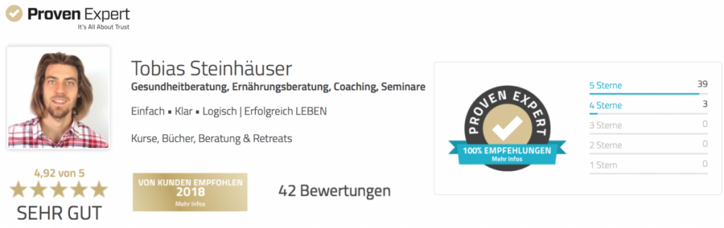 Tobias Steinhäuser Kommentar Feedback Bewertung Coaching Beratung Proven Expert