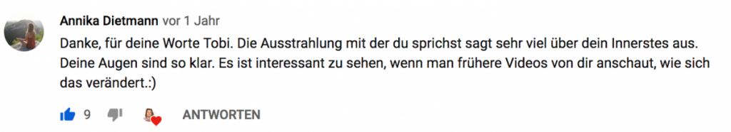 Tobias Steinhäuser Kommentar Feedback Testimonial YouTube