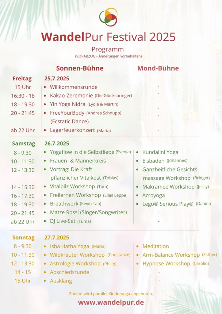 Programm (WandelPur Festival 2025) VORABZUG