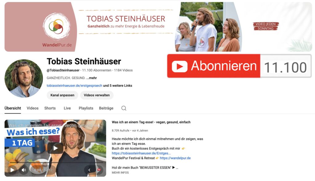 YouTube Tobias Steinhaeuser WandelPur - 2025